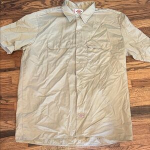 Dickies Men's Beige Casual Button Down Shirt